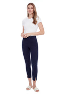 Anabel Compression Ankle-Zip Pant in Navy – Front View