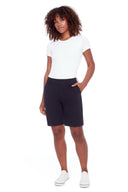 Julia Compression Shorts in Black – Front View