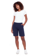 Julia Compression Shorts in Navy – Front View