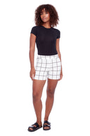 Lisa Teacup white Plaid Short – Front View
