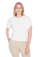 Kali white Provence Short-Sleeve Top – Front View