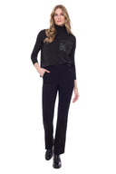 Axel black Ponte Bootcut Pant – Front View