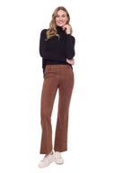Paityn Faux Suede Bootcut Pant in Tobacco – Front View