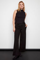 Black Ponte Wide-Leg Pant – Front View