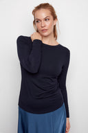 Juniper navy Reversible Knit Jersey Top - Front View