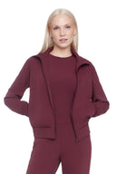Merlot Vegan Silk Jacket – Front View