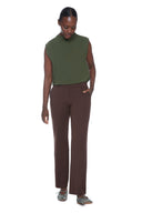 Brown Ponte Straight-Leg Pant – Front View