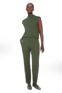 Rifle Green Ponte Straight-Leg Pant – Front View