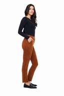 Gwyneth Faux Suede Ankle Pant in Tobacco – Side View