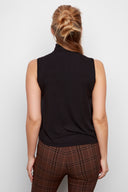Black Knit Jersey Sleeveless Turtleneck – Back View