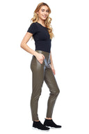 Daron Faux Leather Jogger Pant in Taupe – Side View