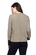 Tallulah Kensington Plaid Faux Leather Cuff Top – Back View
