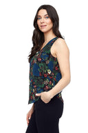 Dove Bella Floral Chiffon Sleeveless Top - Side View