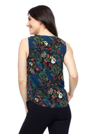 Dove Bella Floral Chiffon Sleeveless Top - Back View