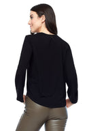 Sandy black Bell-Sleeve Top - Back View