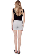 Lisa Striped Techno Short in Black & White Stripes – Back View