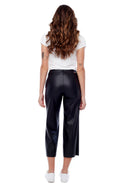 Scarlet Faux Leather Cropped Pant in Black – Back View