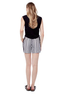 Georgino Monaco Short in Monaco Black + White Stripes – Back View