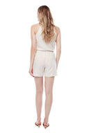 Eve Linen Hybrid Skort in Flax - Back View