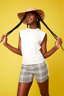 Lisa Marquis Techno Short in Marquis Plaid – Front View