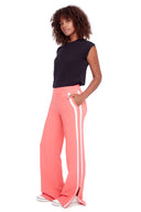 Viviane Vented Wide Leg Pant in Flamingo – Side View