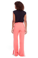 Viviane Vented Wide Leg Pant in Flamingo – Back View