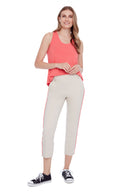 Romy Side Stripe Cropped Cigarette Pant in Fawn – Front View