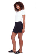 Scarlett Black Solid Asymmetric Hybrid Skort - Side View