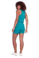 Scarlett Mallard Solid Asymmetric Hybrid Skort - Back View
