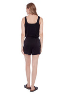 Rose black Satin Lounge Short – Back View