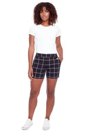 Lisa Teacup black Plaid Short – Front View
