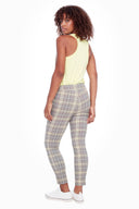 Gwyneth Boomer Plaid Techno Ankle Pant – Back View