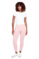 Gwyneth Coral Trellis Techno Ankle Pant - Front View