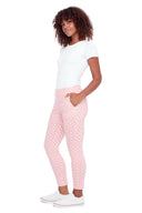 Gwyneth Coral Trellis Techno Ankle Pant - Side View