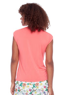 Vanessa Drawstring Sleeveless Top in Flamingo – Back View