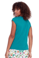 Vanessa Drawstring Sleeveless Top in Mallard – Back View