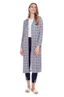Goldie lavender Mirror Print Long Sleeve Satin Cardigan – Front View