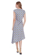 Roxy Lavender Mirror Print Asymmetric Satin Dress – Back View