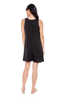 Sabrina Black Satin Dress - Back View