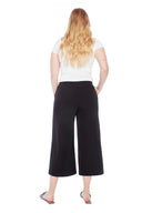 Roxanne black Vegan Silk Crop Pant – Back View