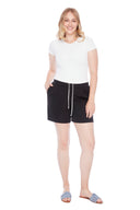 Fiona black Vegan Silk Short – Front View