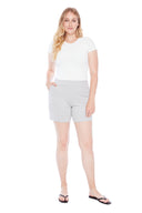 Lisa grey melange French Terry Short – Front View
