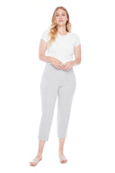 Carly grey melange French Terry Jogger Pant – Front View