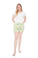 Sicily Lemon Print Techno Short – Front View