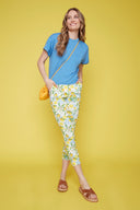 Gwyneth Sicily lemon Print Techno Ankle Pant – Front View
