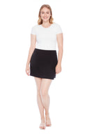 Shira Black Amalfi Asymmetric Skort – Front View