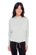 Sea Foam Light Ponte Cropped Hoodie – Front View