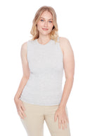 London light grey melange Provence Sleeveless Top – Front View