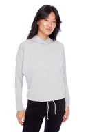 Annie French Terry Cropped Hoodie – Front View Grey Melange