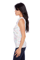 Veronica Iris Floral Belize Satin Tank – Side View